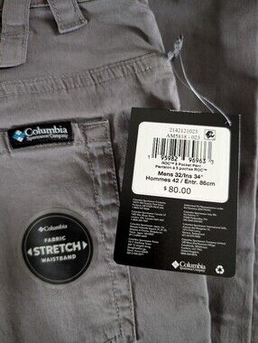 NWT Columbia Men's Gray ROC 5 Pocket Pant